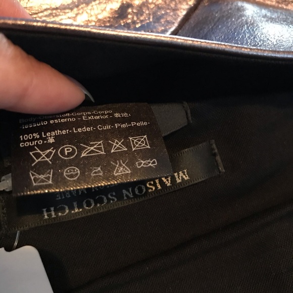 Maison Scotch Leather Tassle Envelope Clutch - Picture 7 of 8